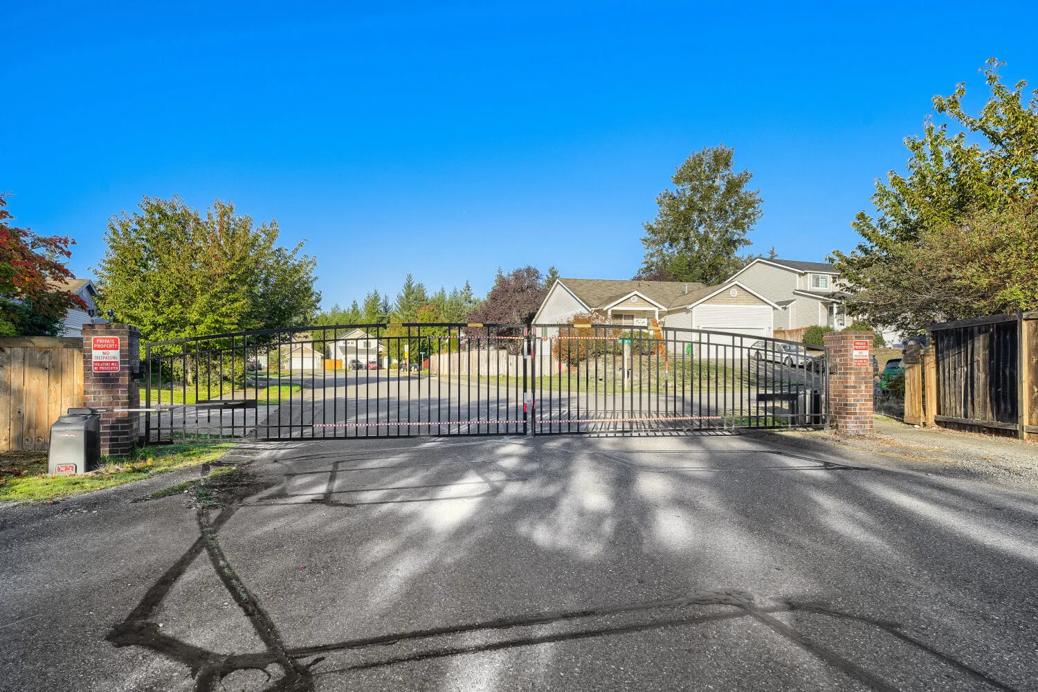 Gated entrance to the Stonerise community