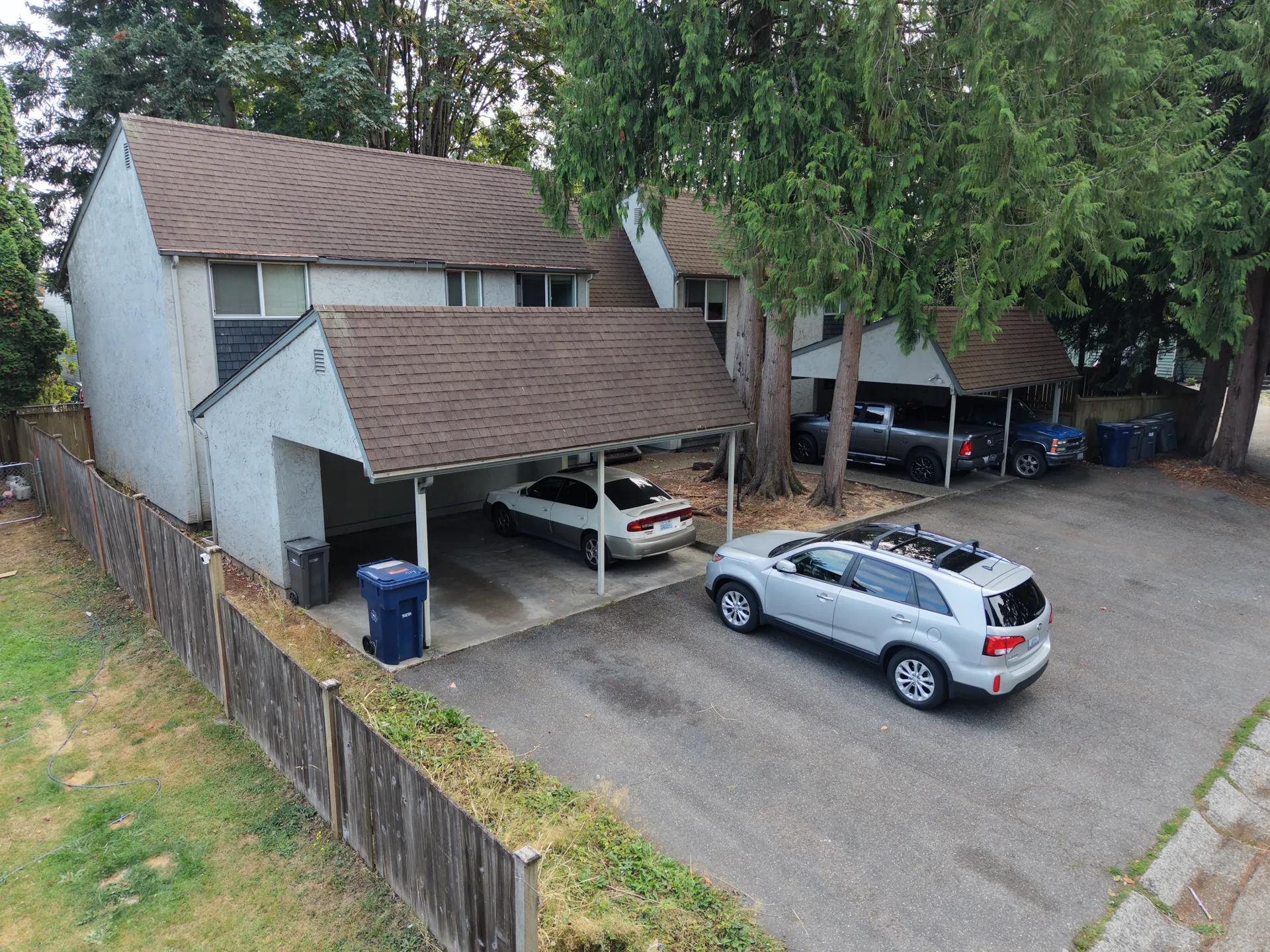 Covered carports and the parking apron
